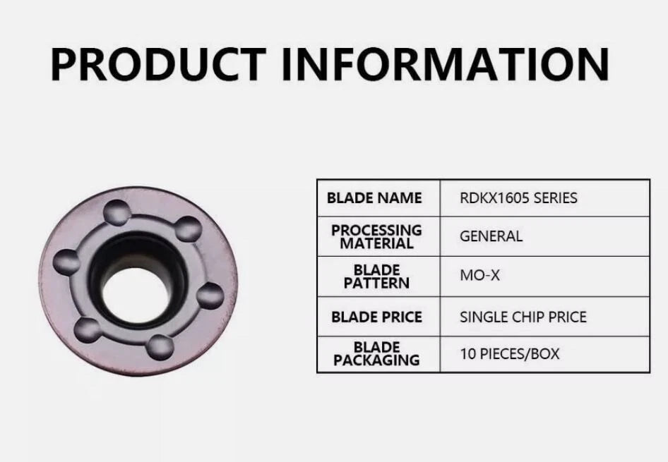 10pcs RDMT1605MO GR1130 R8 circular CNC face milling insertion For TRS RDKX1605