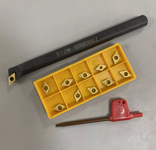 1/2 S12M SDQCR07 Lathe Boring Bar Turning Tool Holder DCMT070204 Carbide Insert